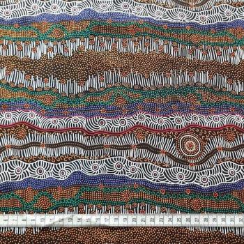 Preview: GATHERING BY THE CREEK Aborigines Stoff aus Australien